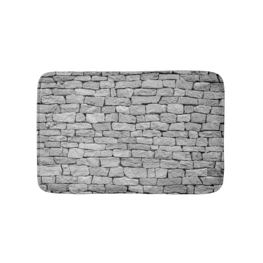 Grijze stenen muur, abstracte achtergrond. badmat (Voorkant)