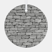 Grijze stenen muur, abstracte achtergrond. glas ornament (Achterkant)
