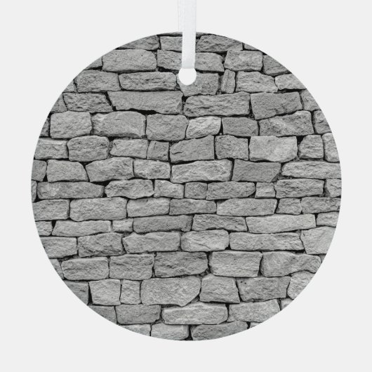 Grijze stenen muur, abstracte achtergrond. glas ornament (Achterkant)