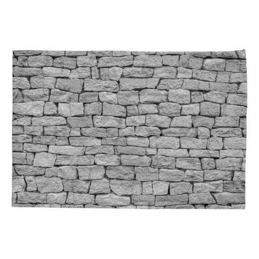 Grijze stenen muur, abstracte achtergrond. kussensloop (Achterkant)