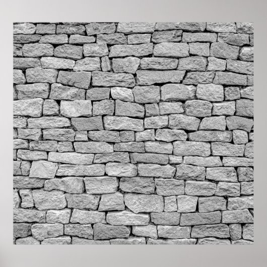 Grijze stenen muur, abstracte achtergrond. poster (Voorkant)