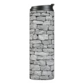 Grijze stenen muur, abstracte achtergrond. thermosbeker (Gedraaid links)