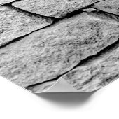 Grijze stenen muur als abstracte achtergrond. poster (Hoek)