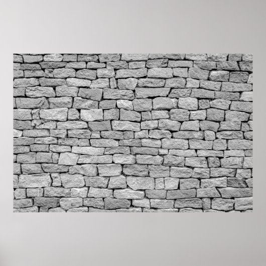 Grijze stenen muur als abstracte achtergrond. poster (Voorkant)