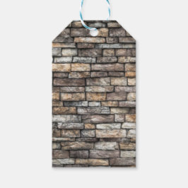 Grijze stenen muur cadeaulabel