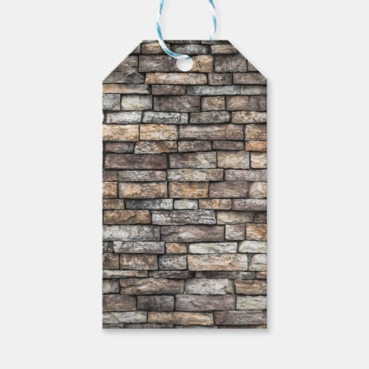 Grijze stenen muur cadeaulabel (Voorkant)