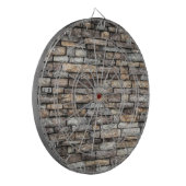Grijze stenen muur dartbord (Voorkant Links)