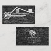 Grijze stenen muur Faux Silver Thuisgrens Masonry Visitekaartje (Voorkant / Achterkant)