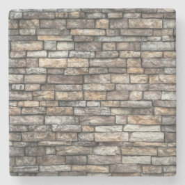 Grijze stenen muur onderzetter