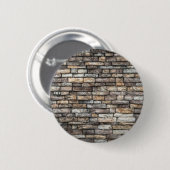 Grijze stenen muur ronde button 5,7 cm (Voorkant /achterkant)