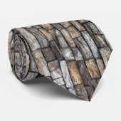 Grijze stenen muur stropdas (Opgerold)