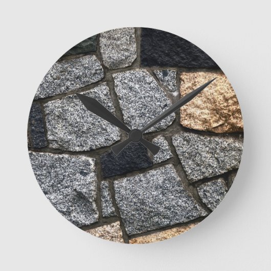 Grijze Steonwand Ronde Klok (Voorkant)