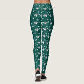 Grijze sterren en groene achtergrond leggings (Achterkant)