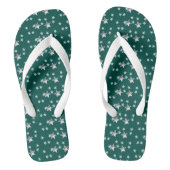 Grijze sterren en groene achtergrond teenslippers (Voetbed)
