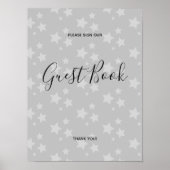 Grijze sterren Modern design Book Sign Poster (Voorkant)