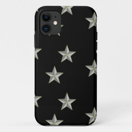 Grijze sterren patroon op zwart Case-Mate iPhone case
