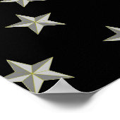 Grijze sterren patroon op zwart poster (Hoek)