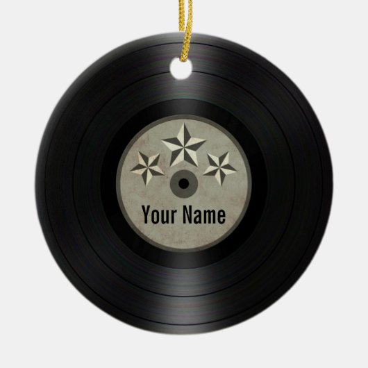Grijze sterren Persoonlijk Vinyl Record Album Keramisch Ornament (Voorkant)