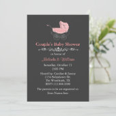 Grijze  stijl Baby shower Paar Kaart (Staand voorkant)