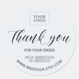 Grijze, stijlvolle kleine bedrijven Dank u sticker