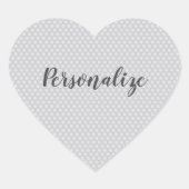 Grijze stippen hart sticker (Voorkant)