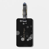 Grijze Stippen op zwarte achtergrond,Cat,Hallo pra Bagagelabel (Achterkant verticaal)