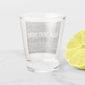 Grijze stof Shot Glass met aangepaste tekst Shot Glas (Achterkant)