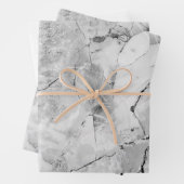 Grijze 'Stone Mosaic Cascade' Marmeren textuur Wra Inpakpapier Vel (In situ)