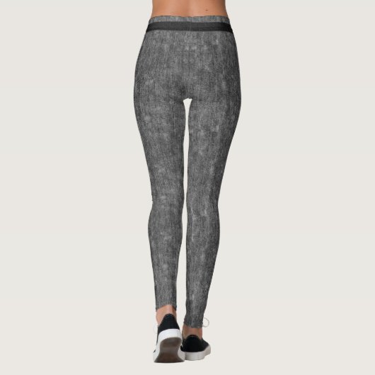 Grijze Stonewashed Denim Jeans Monogram aangepast Leggings (Achterkant)