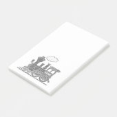 Grijze stoomtrein genaamd grafische post-it-notiti post-it® notes (Schuin)
