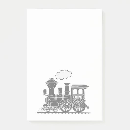 Grijze stoomtrein genaamd grafische post-it-notiti post-it® notes (Voorkant)