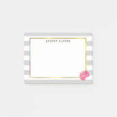Grijze streep en roze pony post-it® notes (Voorkant)
