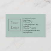 Grijze streep en Succulent Monogrammen Visitekaartje (Achterkant)