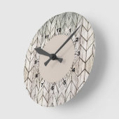 Grijze streep Geometric Black en White Ronde Klok (Hoek)