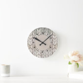 Grijze streep Geometric Black en White Ronde Klok (Huis)