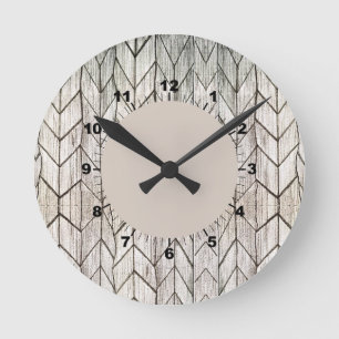 Grijze streep Geometric Black en White Ronde Klok