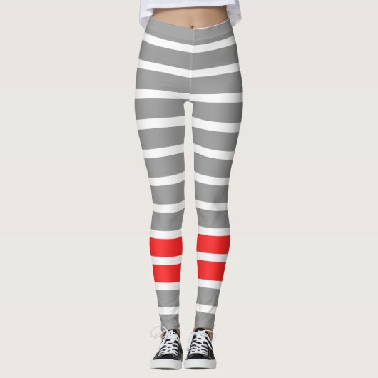Grijze streep leggings (Voorkant)