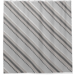 Grijze streep met twee patronen douchegordijn