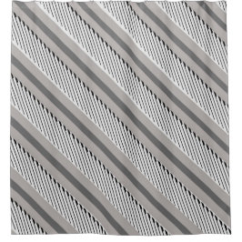 Grijze streep met twee patronen douchegordijn