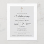 Grijze streep | Uitnodiging doopbudget (Voorkant)