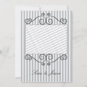 Grijze streep wervelen foto bruiloft uitnodiging (Achterkant)