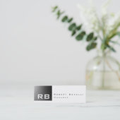 Grijze streep White Monogram Skinny Visitekaartje (Staand voorkant)