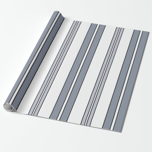 Grijze Strepen Cadeaupapier (Uitgerold)