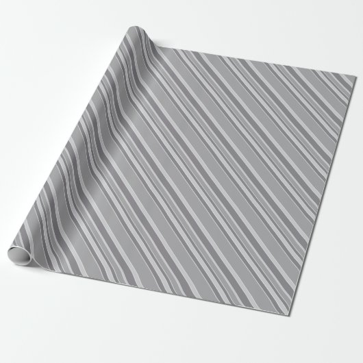 Grijze strepen cadeaupapier (Uitgerold)