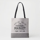 Grijze Strepen Custom Farmer's Market Tote Bag (Voorkant)