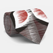 Grijze strepen drie rode bladen moderne natte verf stropdas (Opgerold)