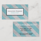 grijze strepen en blauwgroen visitekaartje van sha (Voorkant / Achterkant)