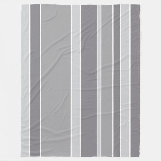 Grijze strepen fleece deken (Voorkant)