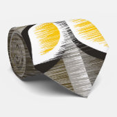 Grijze strepen gele bladen moderne natte verf stropdas (Opgerold)