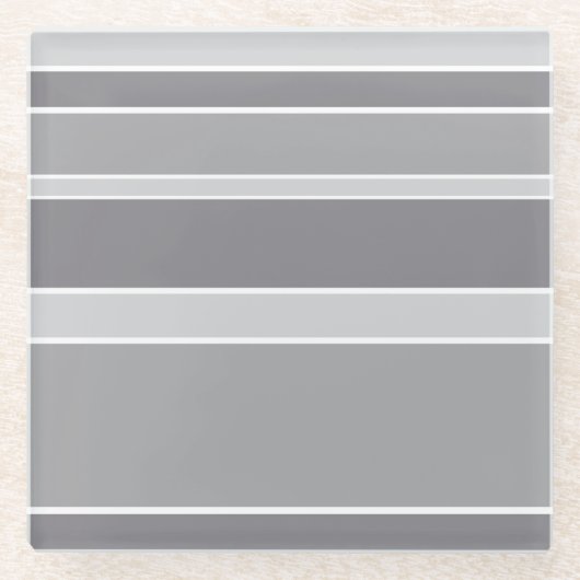 Grijze strepen glazen onderzetter (Voorkant)